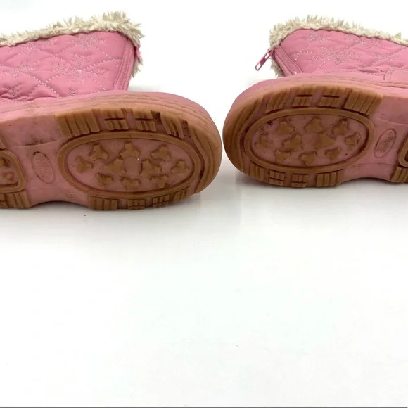 Falls Creek girls toddlers pink Thinsulate Winter Snow Boot Faux Fur Snowflake - Picture 5 of 8